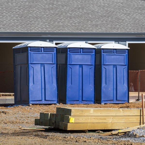 how often are the portable restrooms cleaned and serviced during a rental period in Hempstead